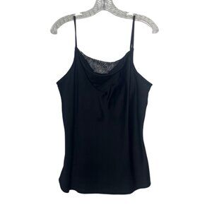 Ann Taylor Loft Outlet Sleeveless Cami Top Large Black New WOT Lace Detail